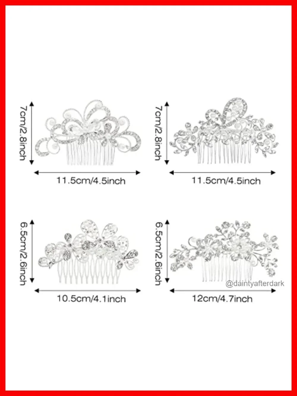 36 Piece Sparkly Rhinestone Pearl Flower Butterfly Hair Side Combs and Pins
